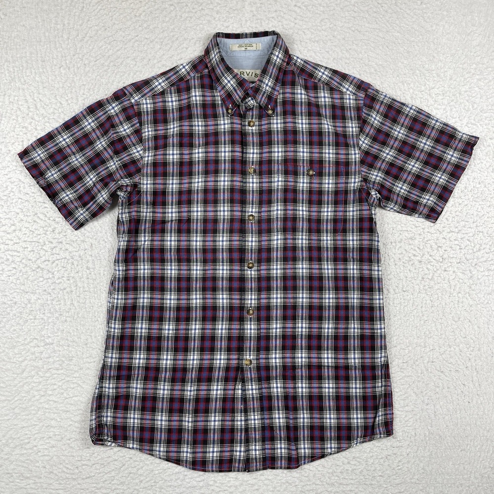 Orvis Shirt Mens Medium Plaid Camping Travel Outdoors Hiking Fishing Workwear